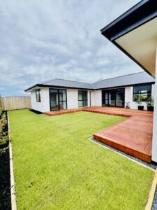 Hardwood timber deck build by SK Civil & Landscaping in Canterbury