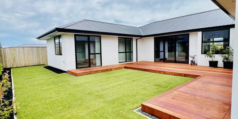 Hardwood timber deck build by SK Civil & Landscaping in Canterbury