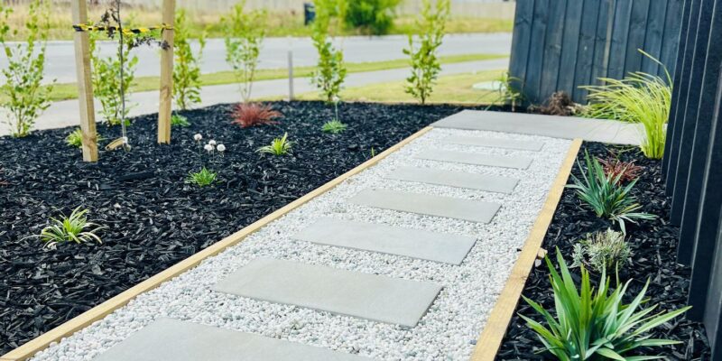 Garden edging installation by SK Civil in Christchurch