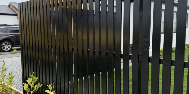 Timber slat fencing installed by SK Civil, Canterbury