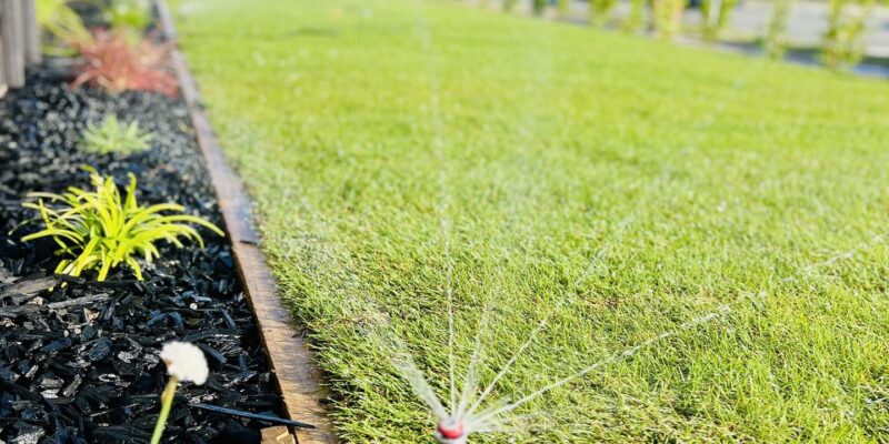New lawn installation and irrigation system by SK Civil in Christchurch