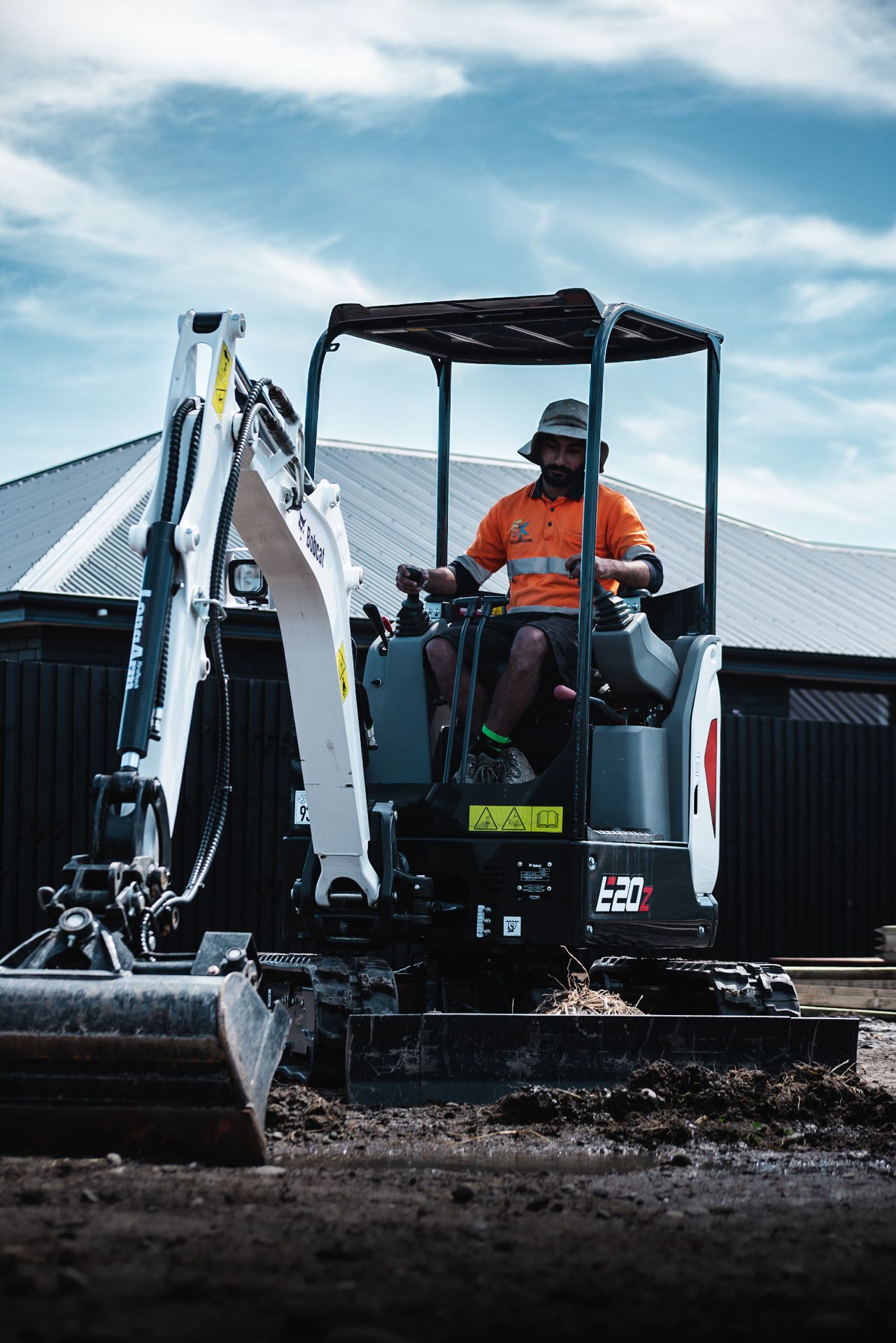 Excavator site clearing and preparation by SK Civil & Landscaping in Canterbury