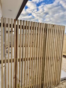 Vertical slat timber fence installed in Christchurch