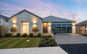 Front lawn and garden planting at a new home